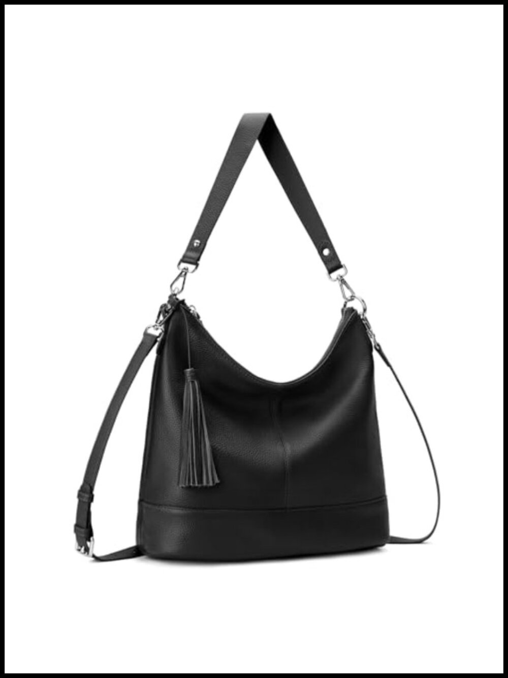 Genuine Leather Hobo Crossbody Bag for Women Soft Full Grain Leather Purse